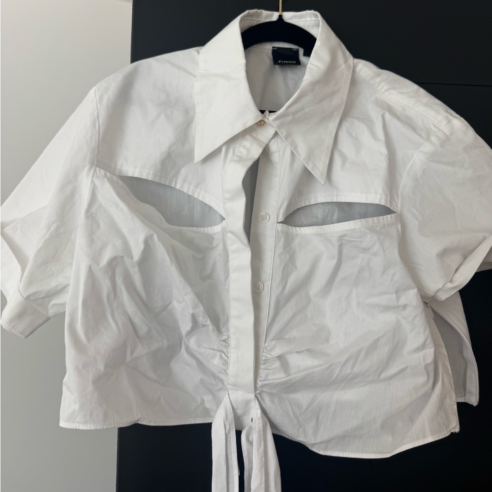 PINKO White Cropped Shirt